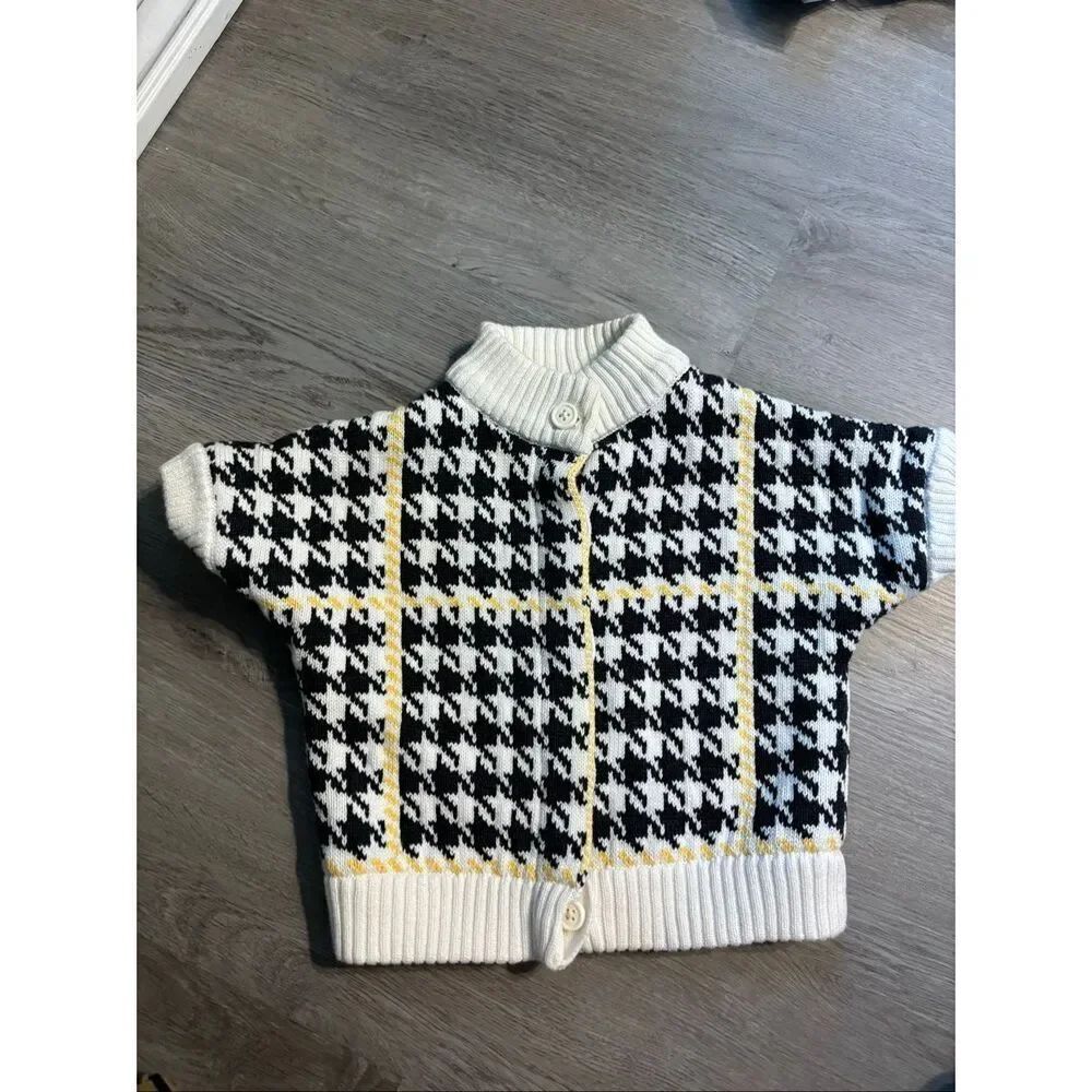 Janie and Jack Girls Houndstooth Sweater Sz 2T